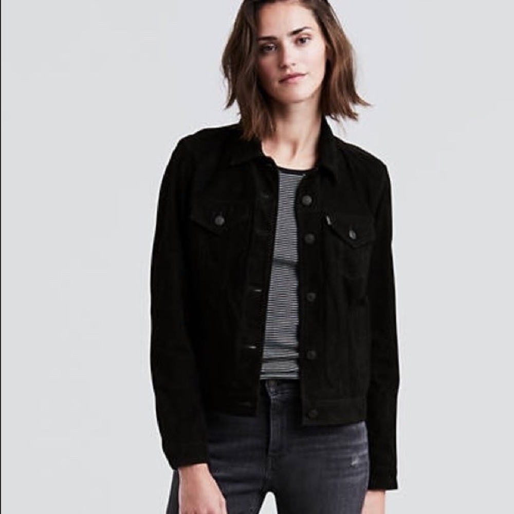 Levi's | Black Goat Suede Trucker‎ Jacket Size L